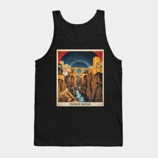 New Bridge Ronda Andalucia Starry Night Spain Travel Tourism Retro Vintage T-Shirt Tank Top